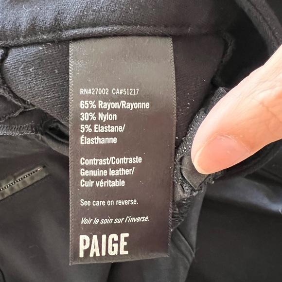 PAIGE Ultra Skinny black Stretch Pants Size 28. Good condition. - Picture 6 of 6